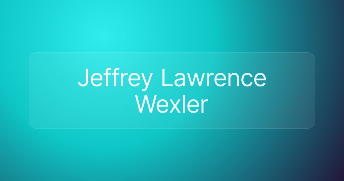 Jeffrey Lawrence Wexler