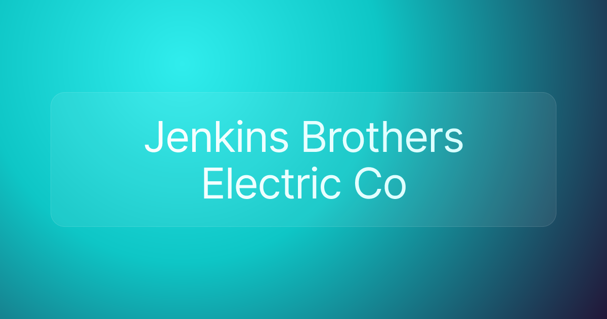 Jenkins Brothers Electric Co