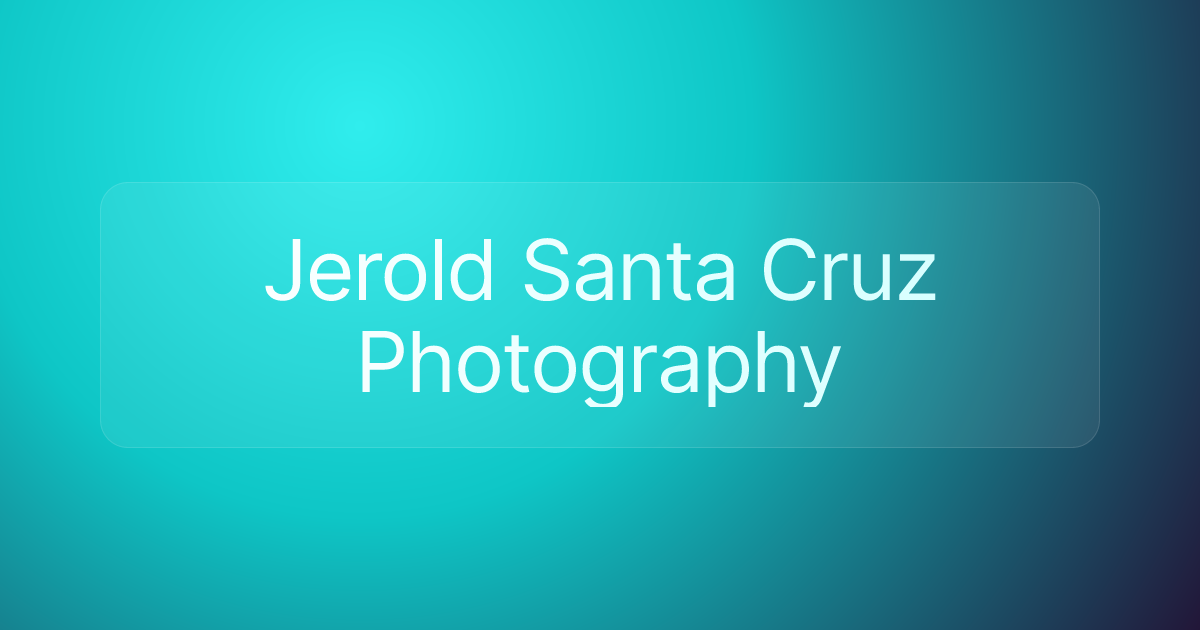 Jerold Santa Cruz Photography