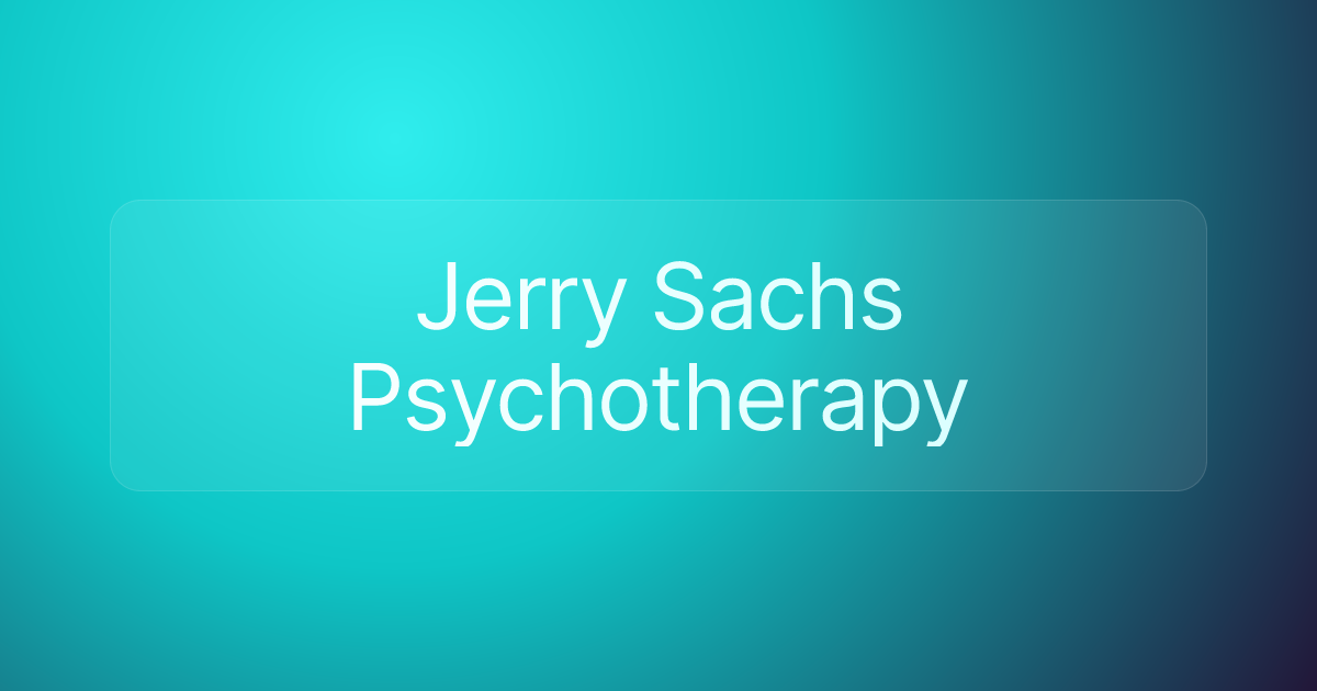 Jerry Sachs Psychotherapy