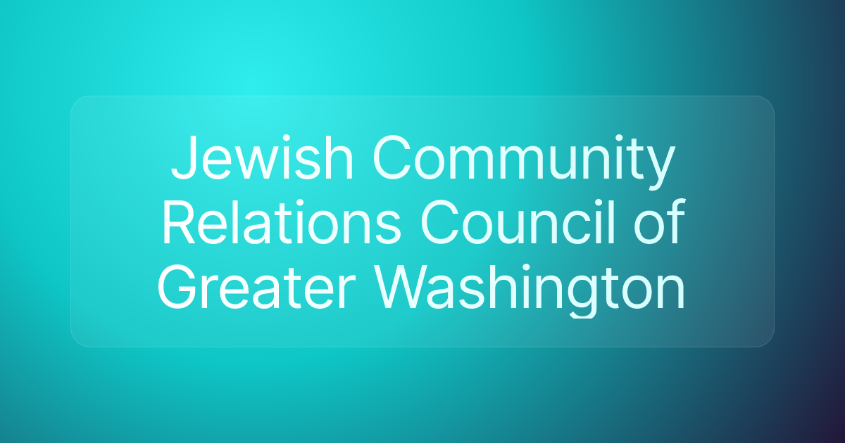 Jewish Community Relations Council of Greater Washington