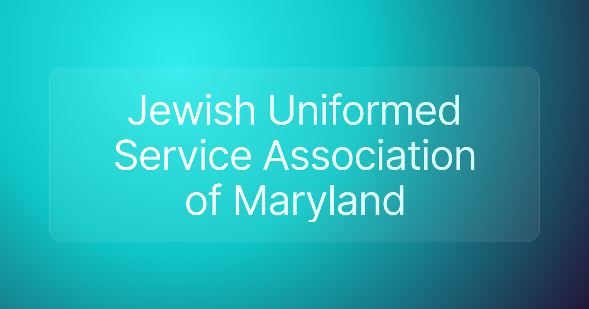 Jewish Uniformed Service Association of Maryland
