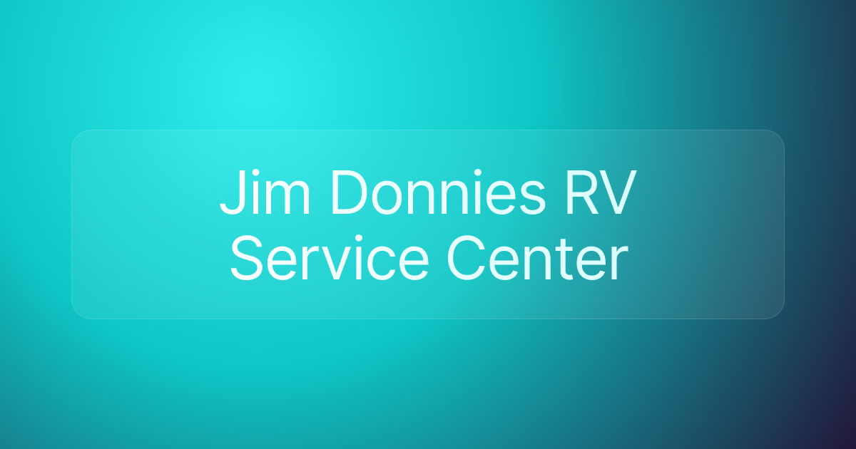 Jim Donnies RV Service Center