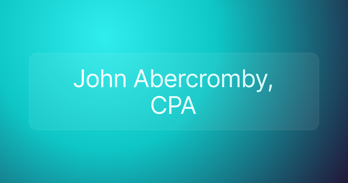John Abercromby, CPA