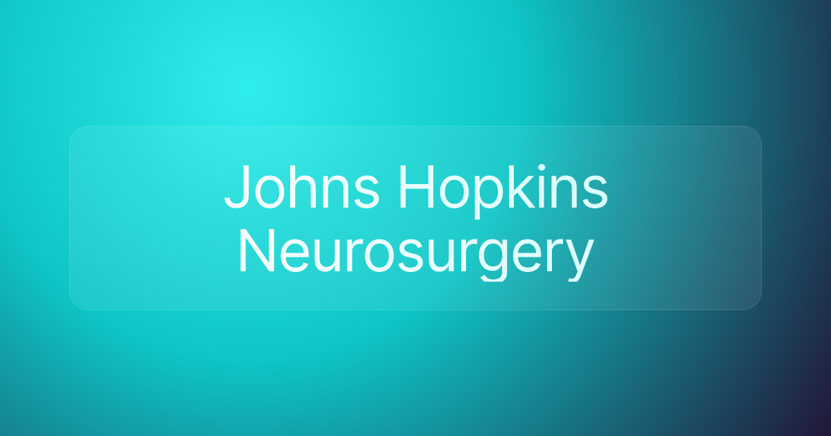Johns Hopkins Neurosurgery