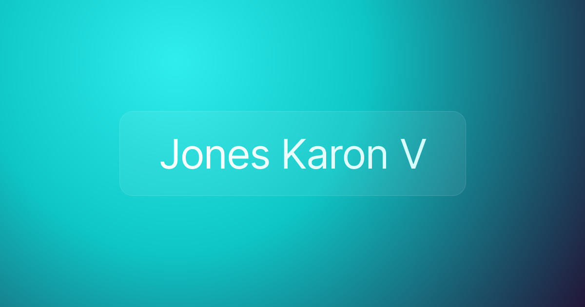 Jones Karon V