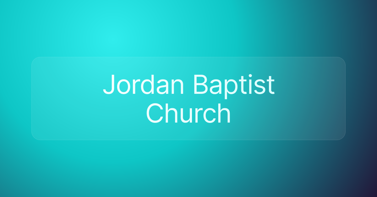 Jordan Baptist Church