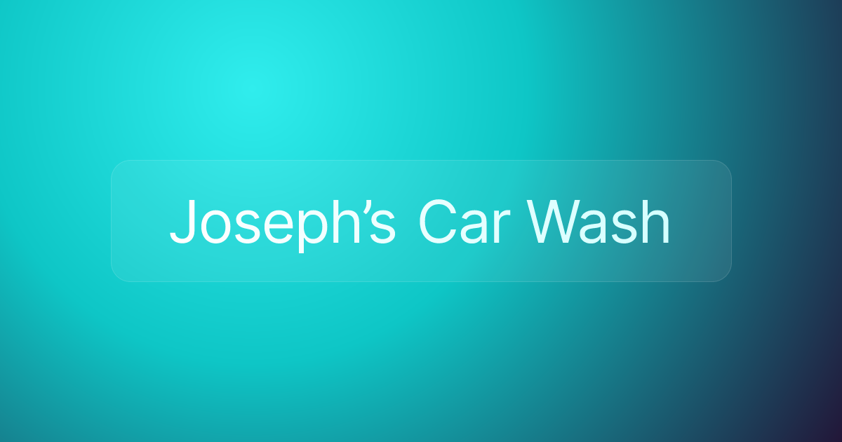 Joseph’s Car Wash
