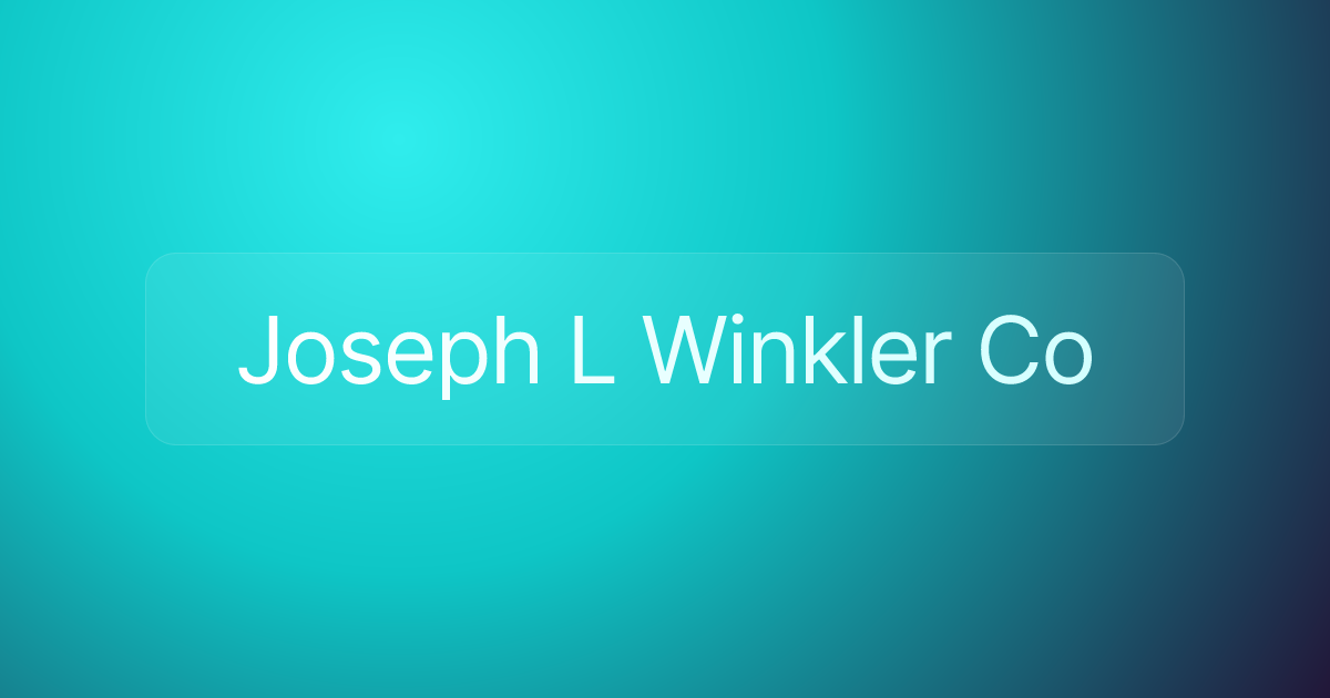 Joseph L Winkler Co