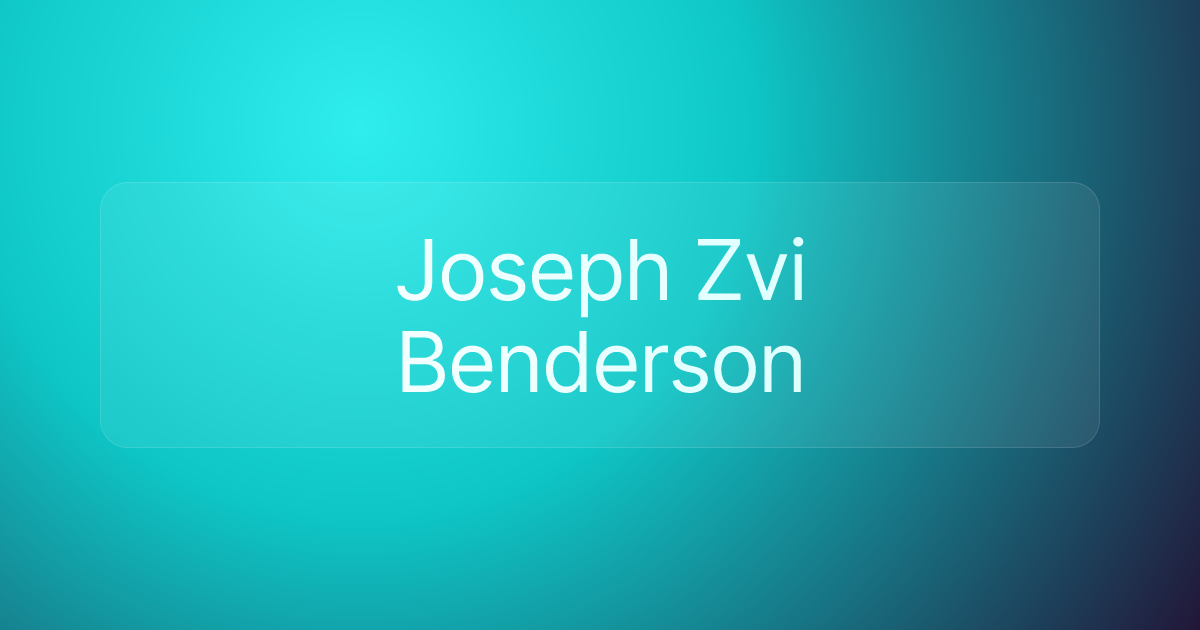 Joseph Zvi Benderson