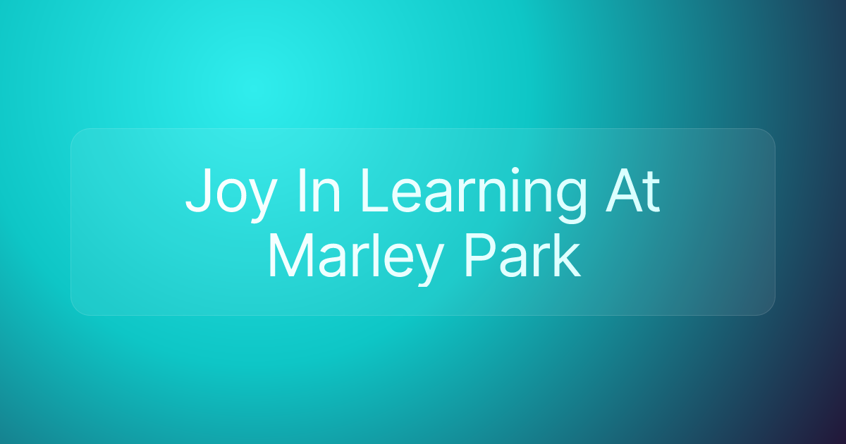 Joy In Learning At Marley Park