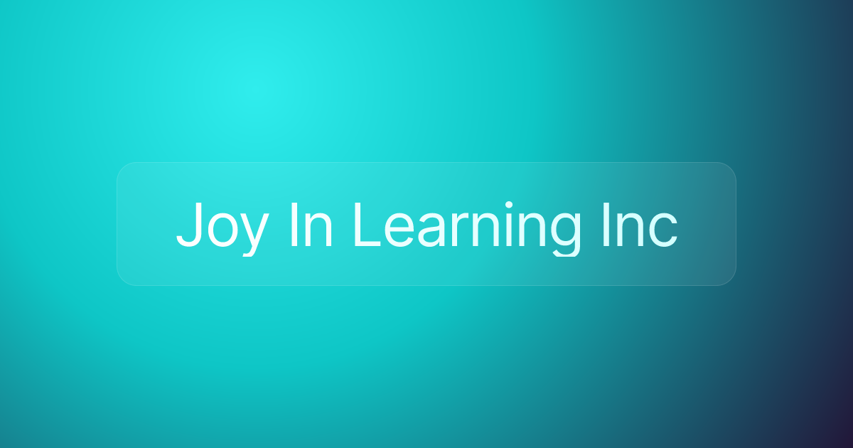 Joy In Learning Inc