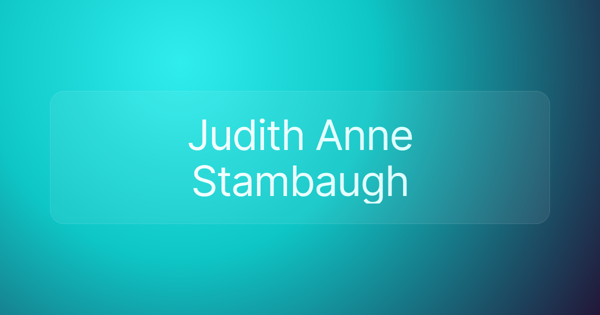 Judith Anne Stambaugh