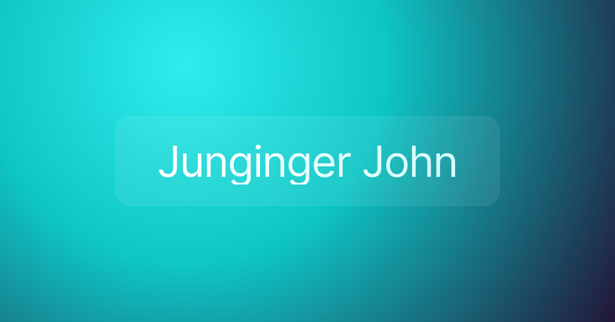 Junginger John