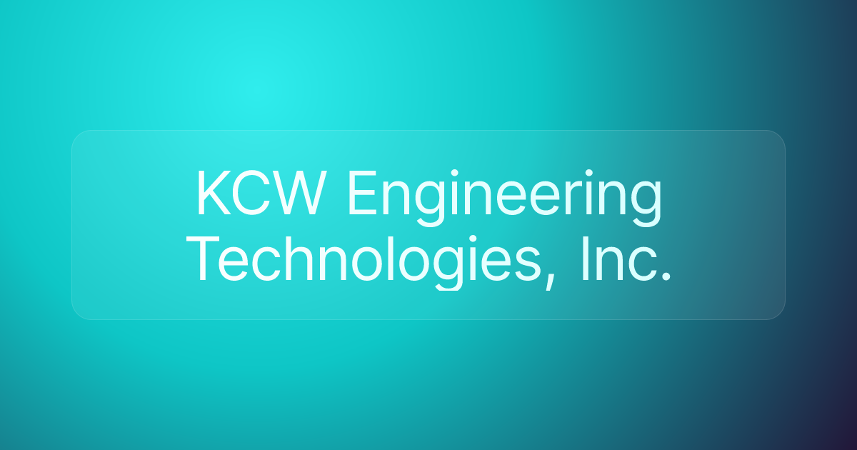 KCW Engineering Technologies, Inc.