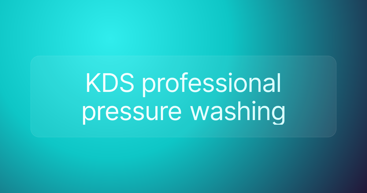 KDS professional pressure washing