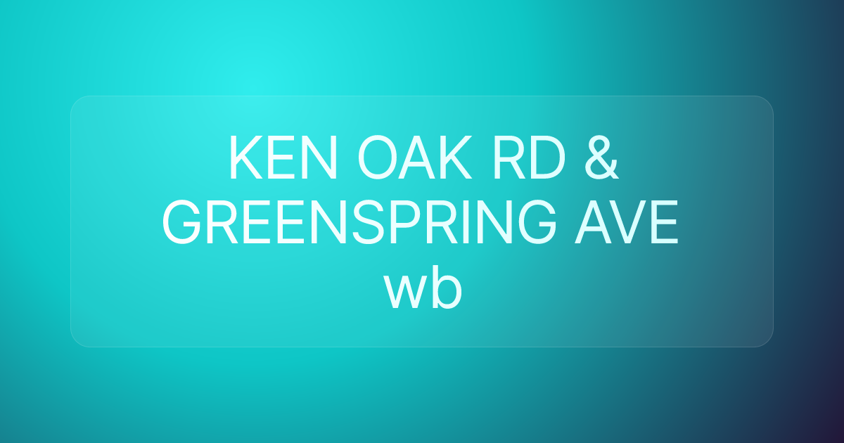 KEN OAK RD & GREENSPRING AVE wb