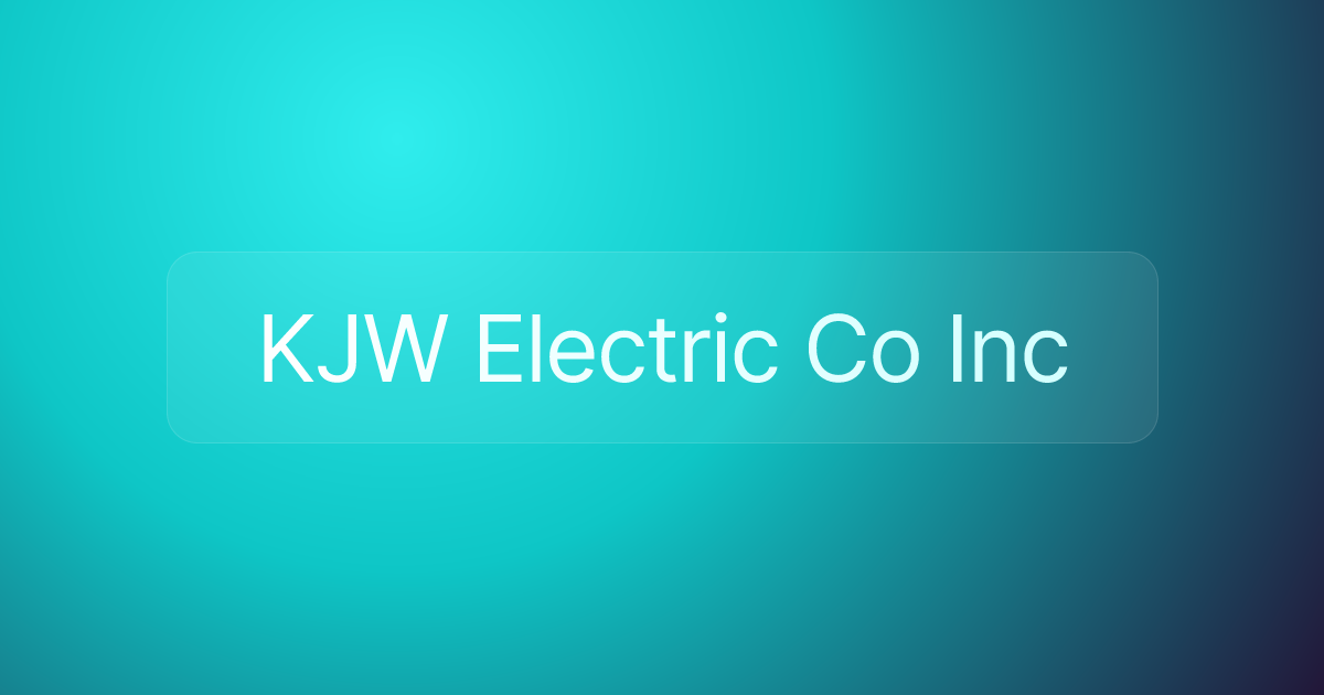 KJW Electric Co Inc