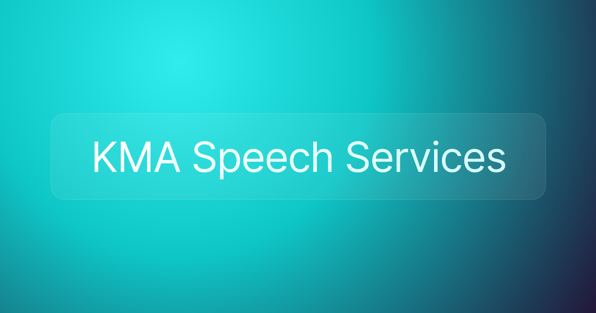 KMA Speech Services