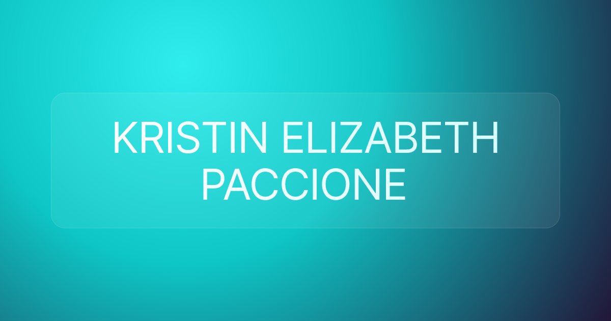 KRISTIN ELIZABETH PACCIONE