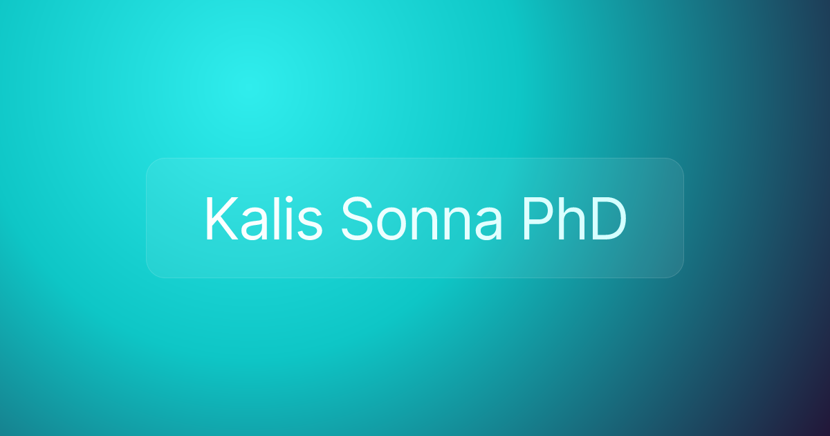 Kalis Sonna PhD