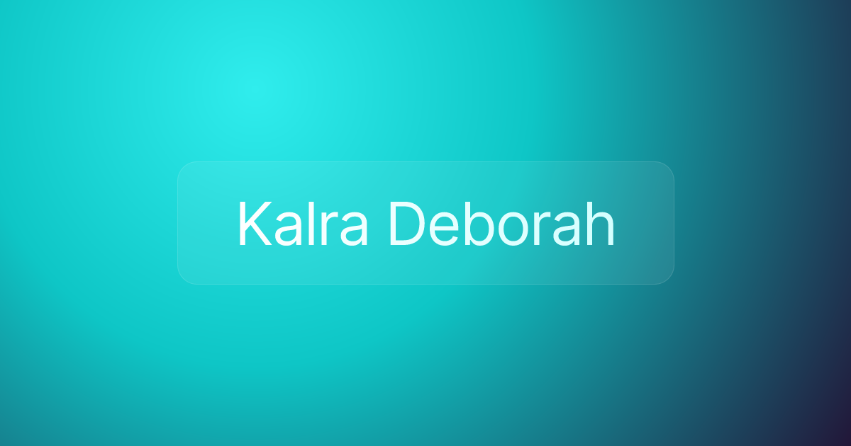 Kalra Deborah
