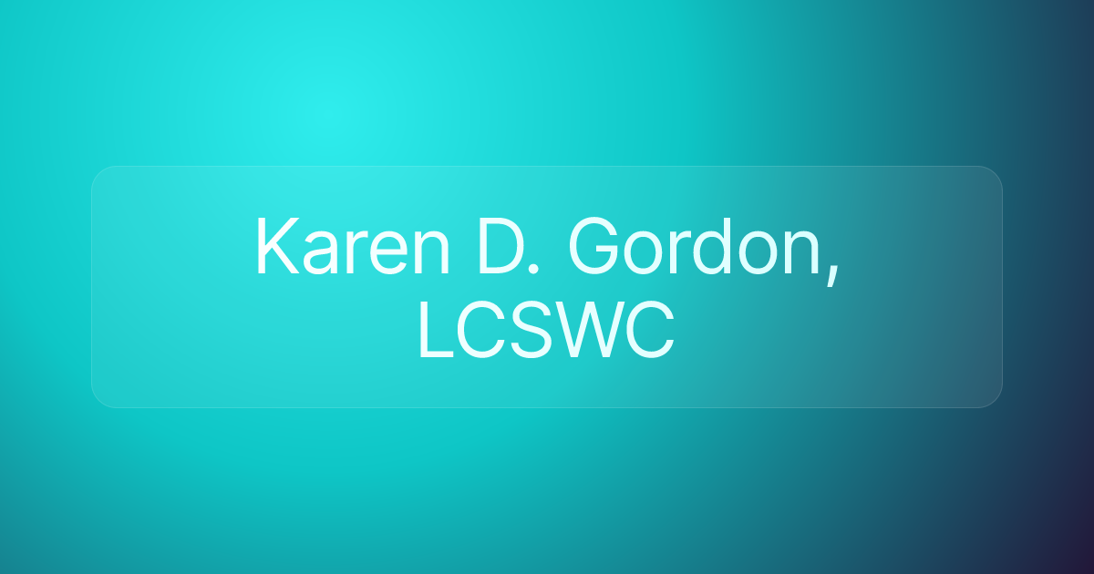 Karen D. Gordon, LCSWC