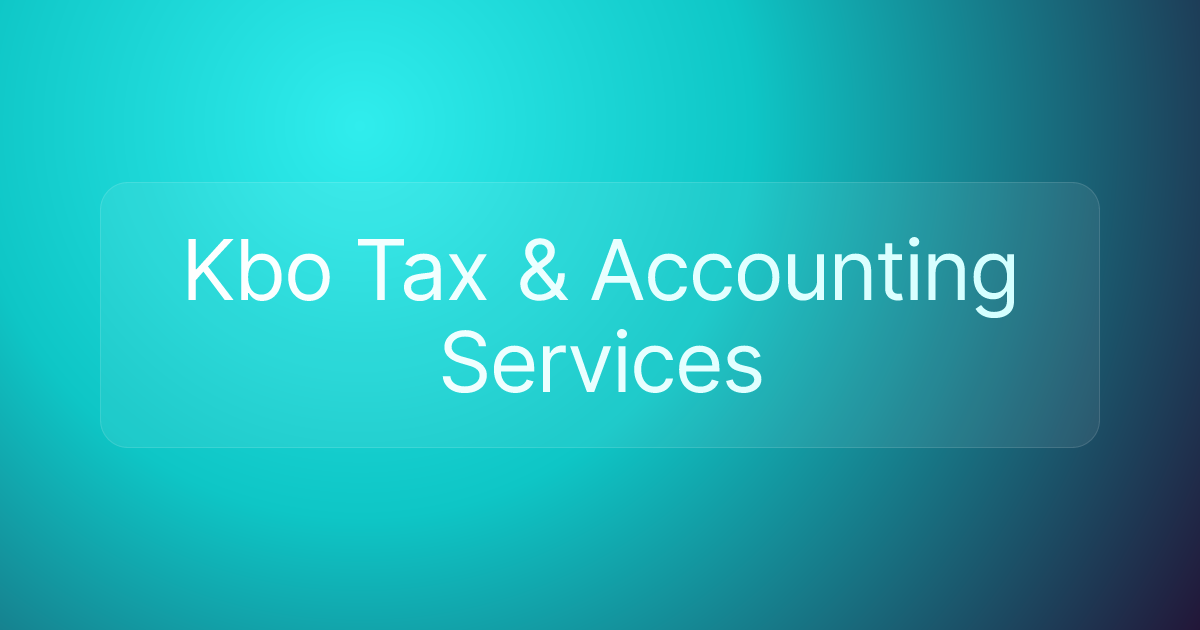 Kbo Tax & Accounting Services