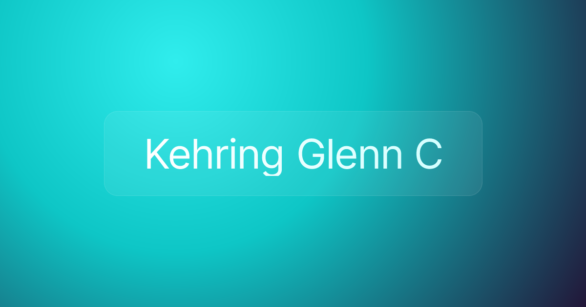 Kehring Glenn C
