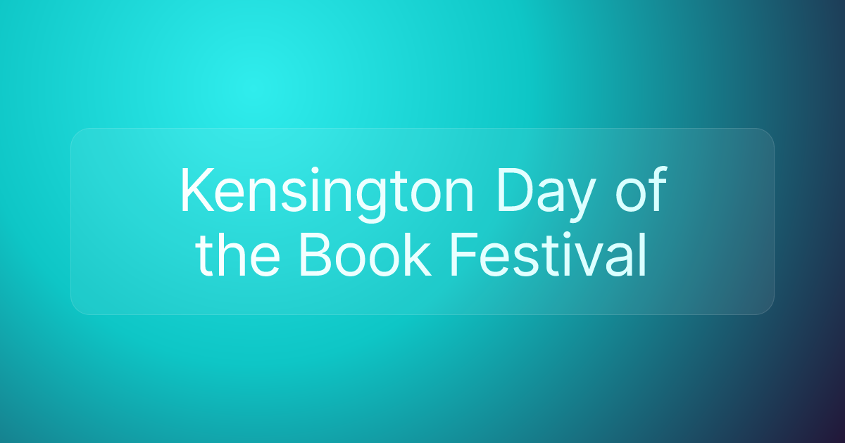Kensington Day of the Book Festival