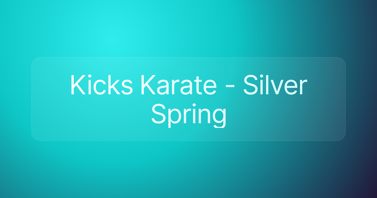Kicks Karate - Silver Spring