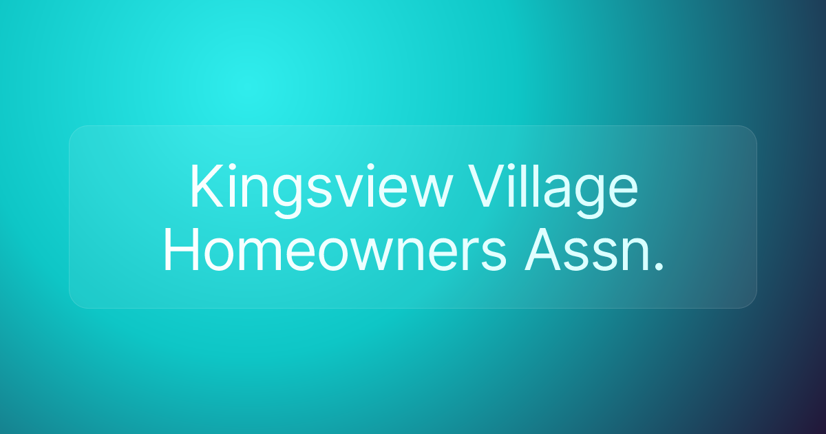 Kingsview Village Homeowners Assn.