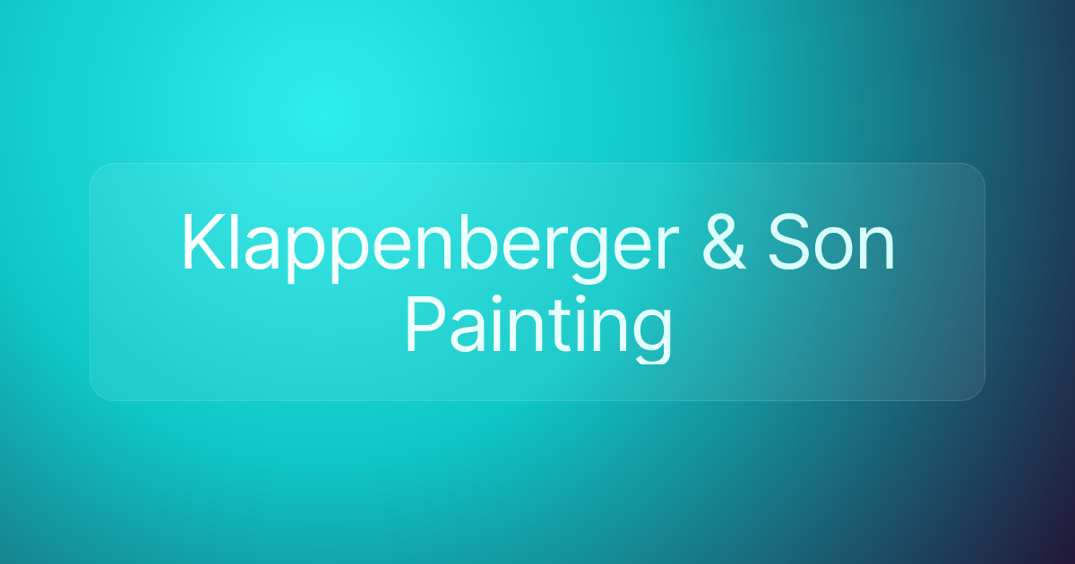 Klappenberger & Son Painting