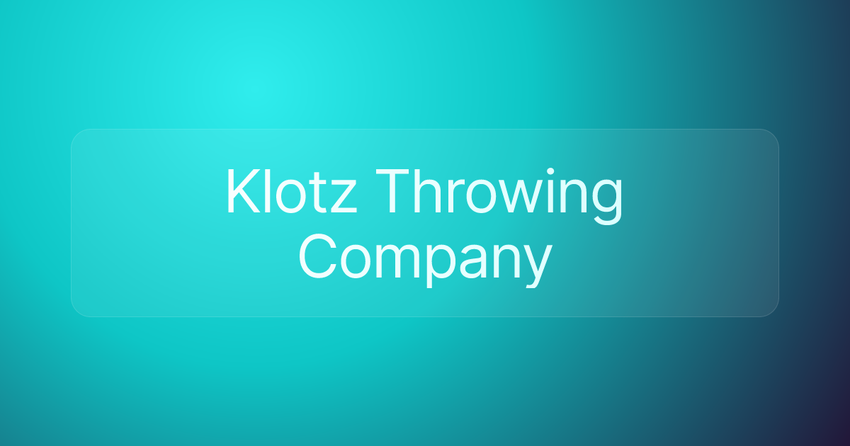 Klotz Throwing Company