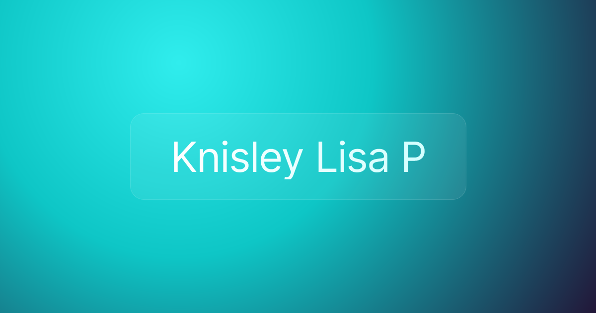 Knisley Lisa P