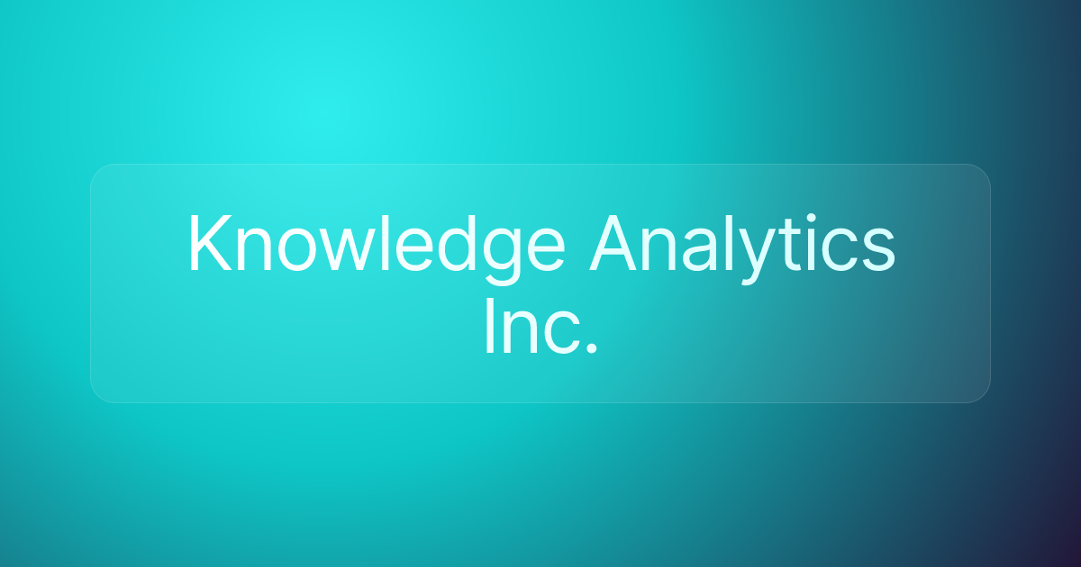 Knowledge Analytics Inc.