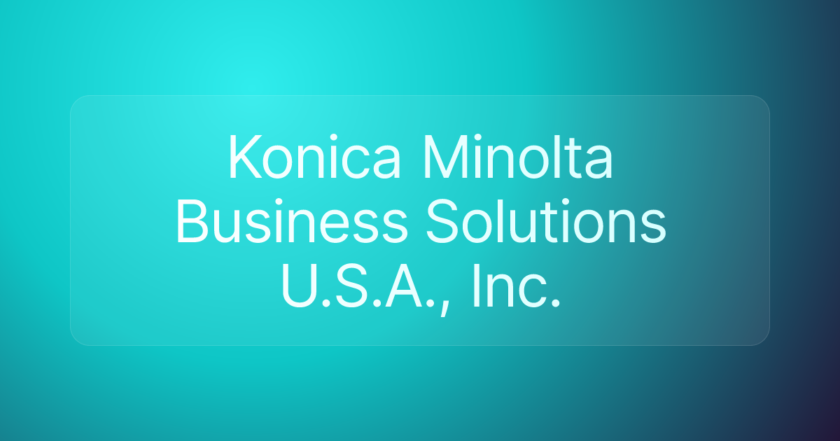 Konica Minolta Business Solutions U.S.A., Inc.