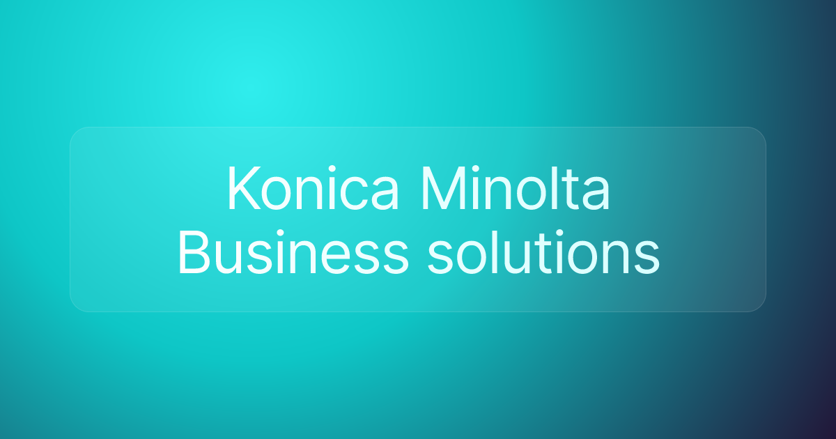 Konica Minolta Business solutions
