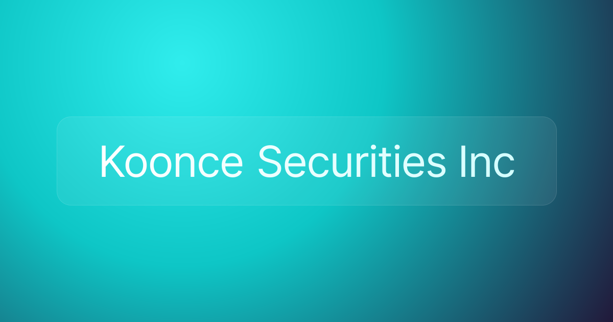 Koonce Securities Inc