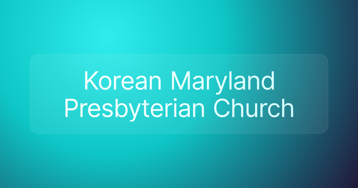 Korean Maryland Presbyterian Church
