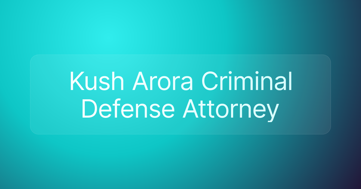Kush Arora Criminal Defense Attorney