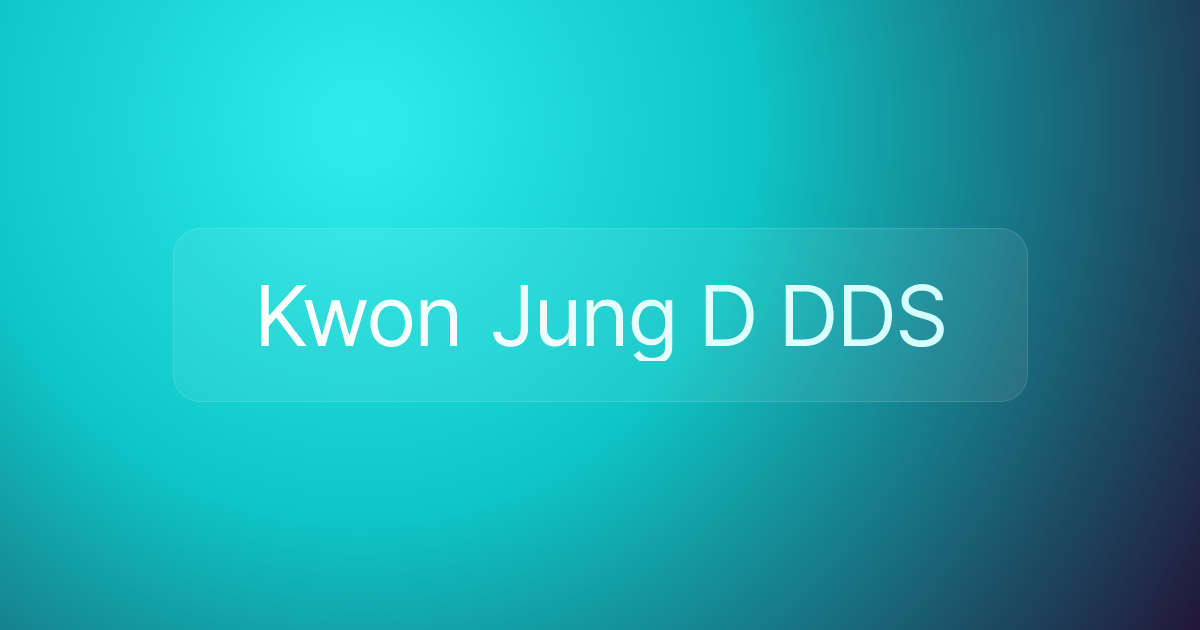 Kwon Jung D DDS