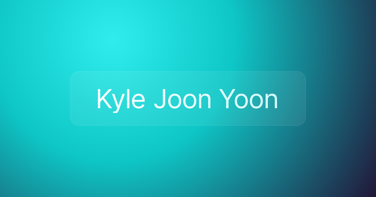 Kyle Joon Yoon