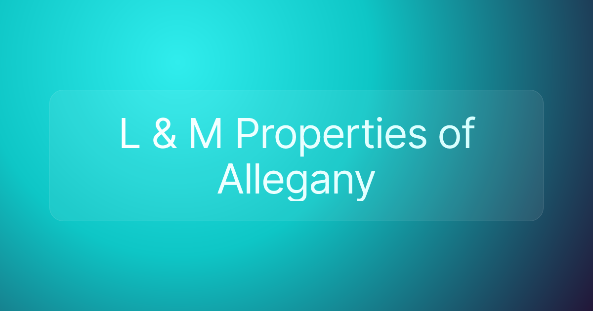 L & M Properties of Allegany