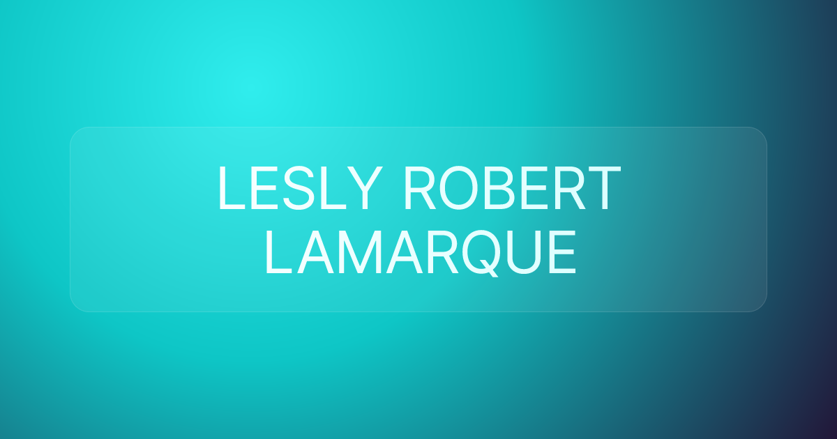 LESLY ROBERT LAMARQUE