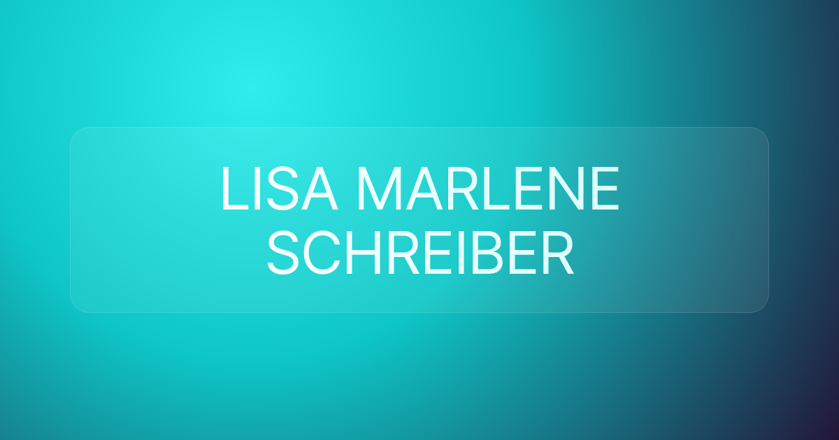 LISA MARLENE SCHREIBER