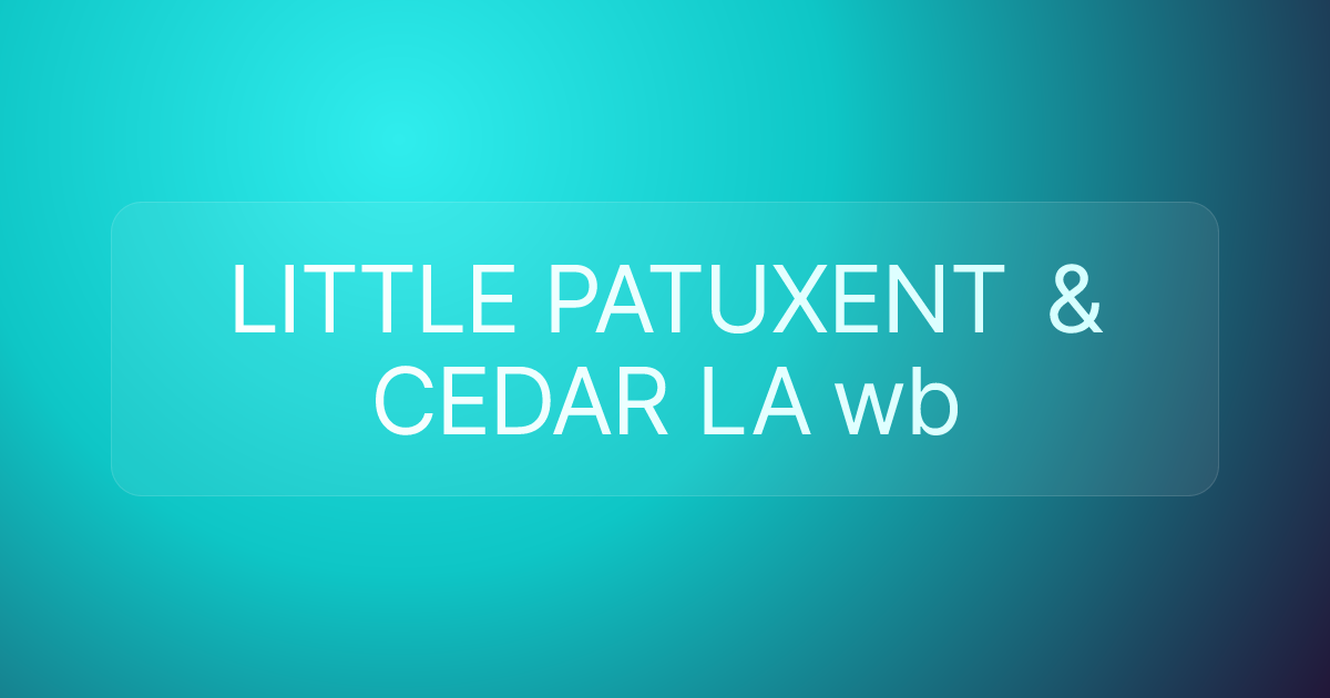 LITTLE PATUXENT & CEDAR LA wb