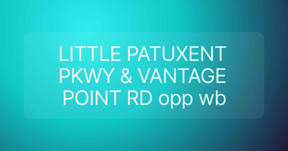 LITTLE PATUXENT PKWY & VANTAGE POINT RD opp wb