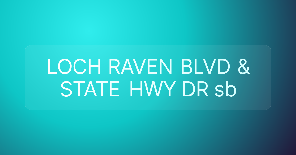 LOCH RAVEN BLVD & STATE HWY DR sb