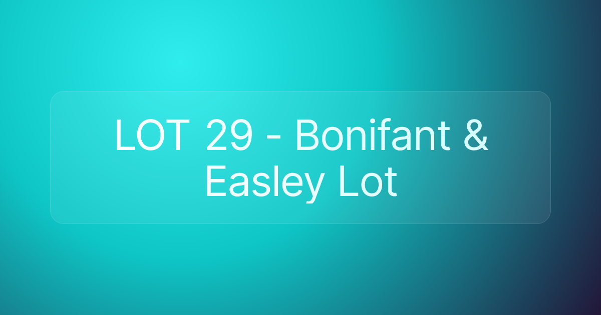 LOT 29 - Bonifant & Easley Lot